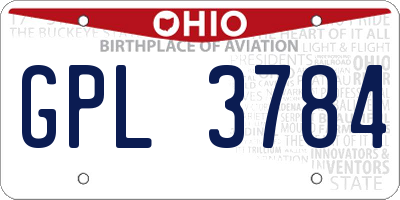 OH license plate GPL3784