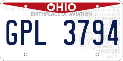 OH license plate GPL3794