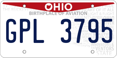 OH license plate GPL3795