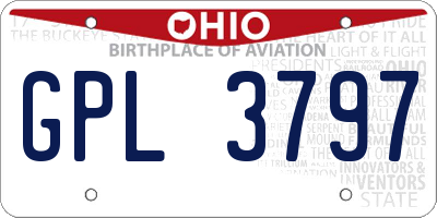 OH license plate GPL3797