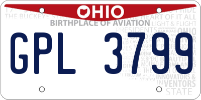 OH license plate GPL3799