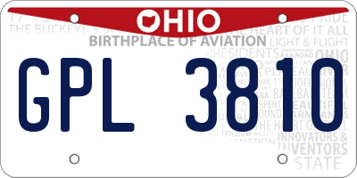 OH license plate GPL3810