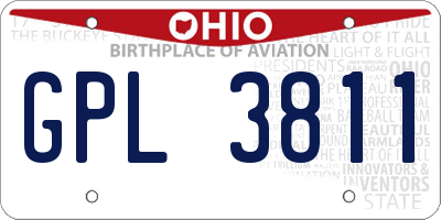 OH license plate GPL3811