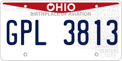 OH license plate GPL3813