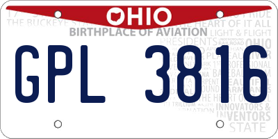 OH license plate GPL3816