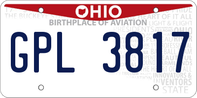 OH license plate GPL3817