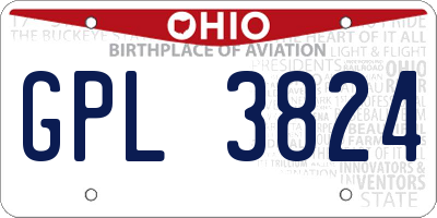 OH license plate GPL3824