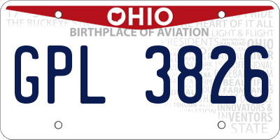 OH license plate GPL3826