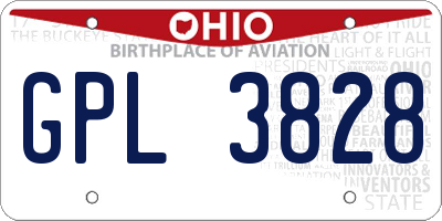 OH license plate GPL3828