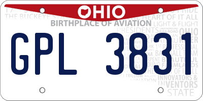 OH license plate GPL3831