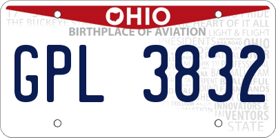 OH license plate GPL3832
