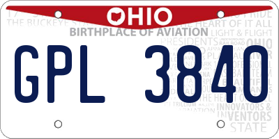 OH license plate GPL3840