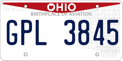 OH license plate GPL3845