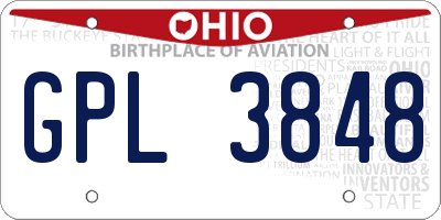 OH license plate GPL3848
