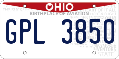 OH license plate GPL3850