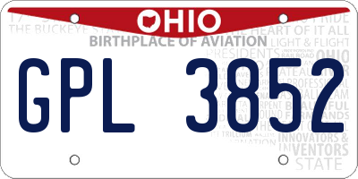 OH license plate GPL3852