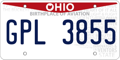 OH license plate GPL3855