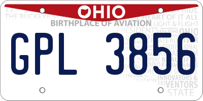 OH license plate GPL3856