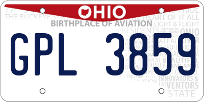OH license plate GPL3859