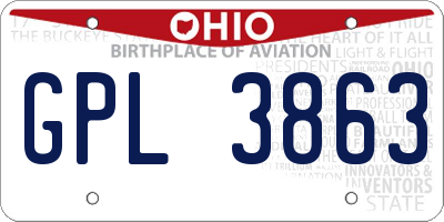 OH license plate GPL3863