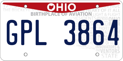OH license plate GPL3864