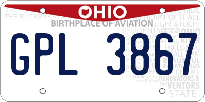 OH license plate GPL3867