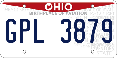 OH license plate GPL3879