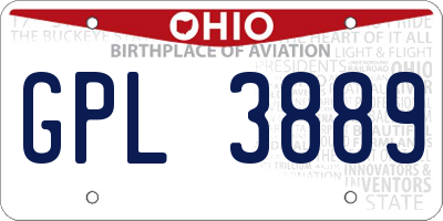 OH license plate GPL3889