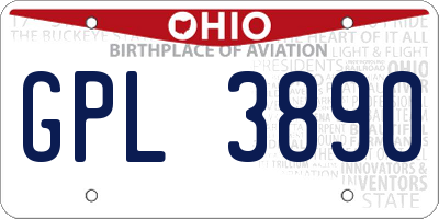 OH license plate GPL3890
