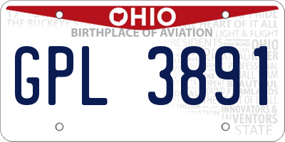 OH license plate GPL3891