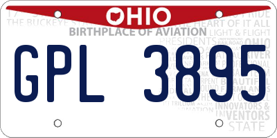 OH license plate GPL3895