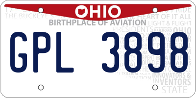OH license plate GPL3898