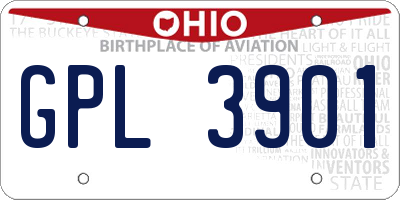 OH license plate GPL3901