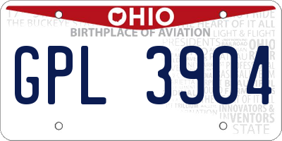 OH license plate GPL3904