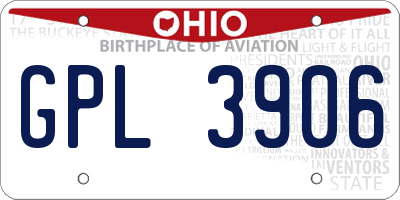 OH license plate GPL3906