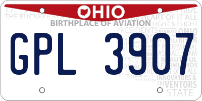 OH license plate GPL3907