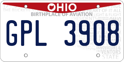 OH license plate GPL3908