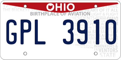OH license plate GPL3910