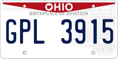 OH license plate GPL3915