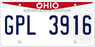 OH license plate GPL3916