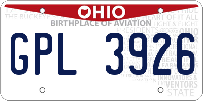 OH license plate GPL3926