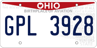 OH license plate GPL3928