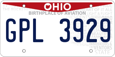 OH license plate GPL3929