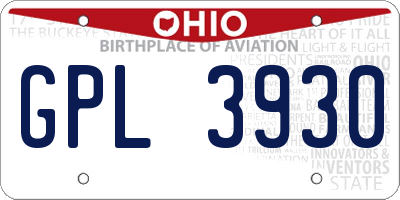 OH license plate GPL3930