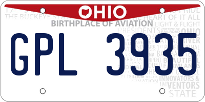 OH license plate GPL3935