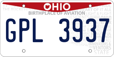 OH license plate GPL3937