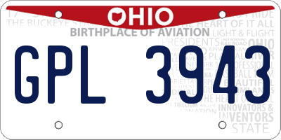 OH license plate GPL3943