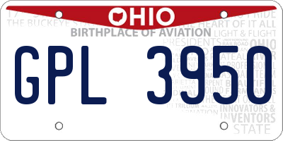 OH license plate GPL3950