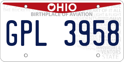 OH license plate GPL3958