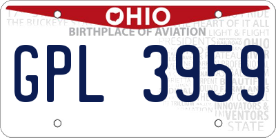 OH license plate GPL3959